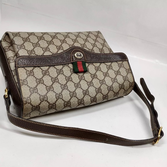 Gucci Vintage Hand Bag Sherry Line Brown PVC 1290239 - Picture 4 of 9